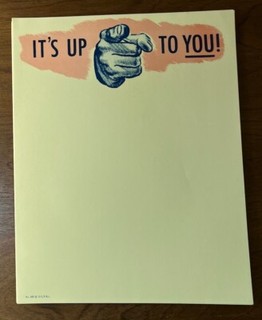 vintage 1960s 1970s novelty stationary letterhead paper "It's Up 👉 To You!"
