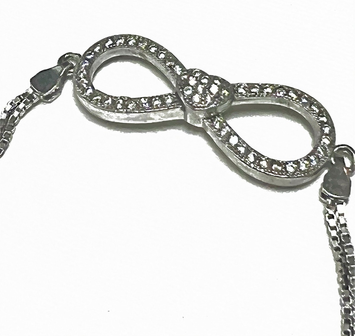 JJB007 Zircon Infinity Bracelet S925 Silver | eBay