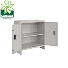 ARMADIO ARMADIETTO BASSO METALLO MINI 100X40 CM CON PIANO ALTEZZA 80 CM UFFICIO