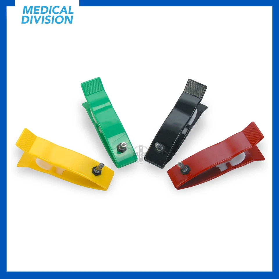 4 Elettrodi periferici a pinza per ECG elettrocardiogramma adulti