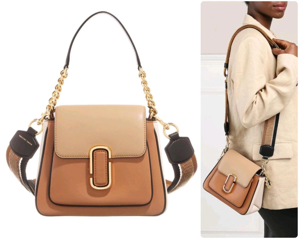 Marc Jacobs Beige & Black 'The J Marc' Shoulder Bag