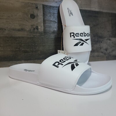 Reebok Sandals Slides Comfortable Casual Beach Shower Shoes White Flip Flops  | eBay