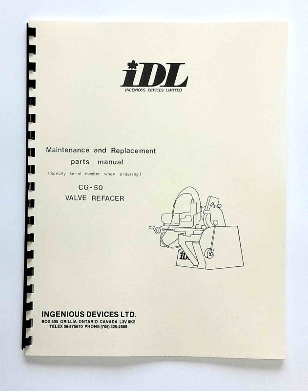 IDL CG50 Valve Grinder Manual eBay