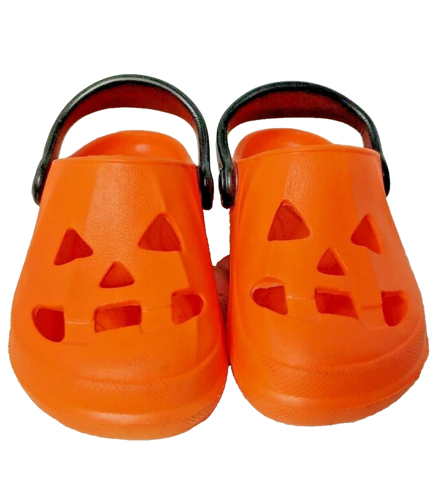 Zuecos sin marca para niños pequeños talla 9 naranja Jack O linterna truco regalo Halloween Foto 3 de 4