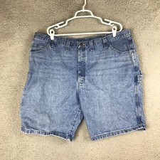 Wrangler Carpenter Mens Mid Rise Denim Blue Jean Shorts Size 44x10
