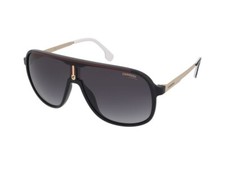Image of New Carrera 1007/S 807 9O Aviator Shiny Black/Gray Gradient Sunglasses Authentic