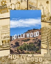 Hollywood California Laser Engraved Wood Picture Frame Portrait (3 x 5)