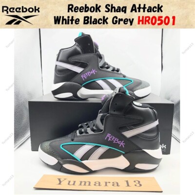 Reebok Shaq Attack White Black Grey HR0501 Men's Size