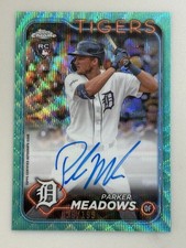 2024 Topps Chrome Parker Meadows Rookie Aqua Wave Auto /199 #RA-PM RC Detroit