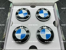 Genuine BMW Blue White Floating Alloy Wheel Center  56mm 68mm Hub Caps
