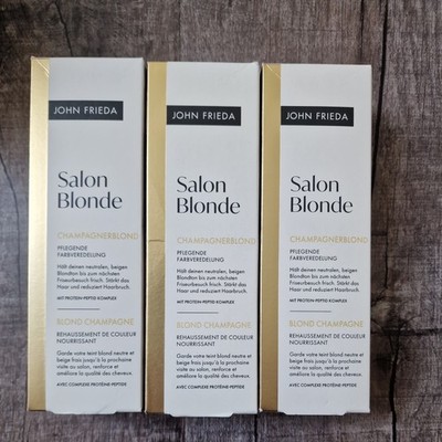3x John Frieda Salon Blonde Champagnerblond Pflegende Farbveredelung NEU OVP