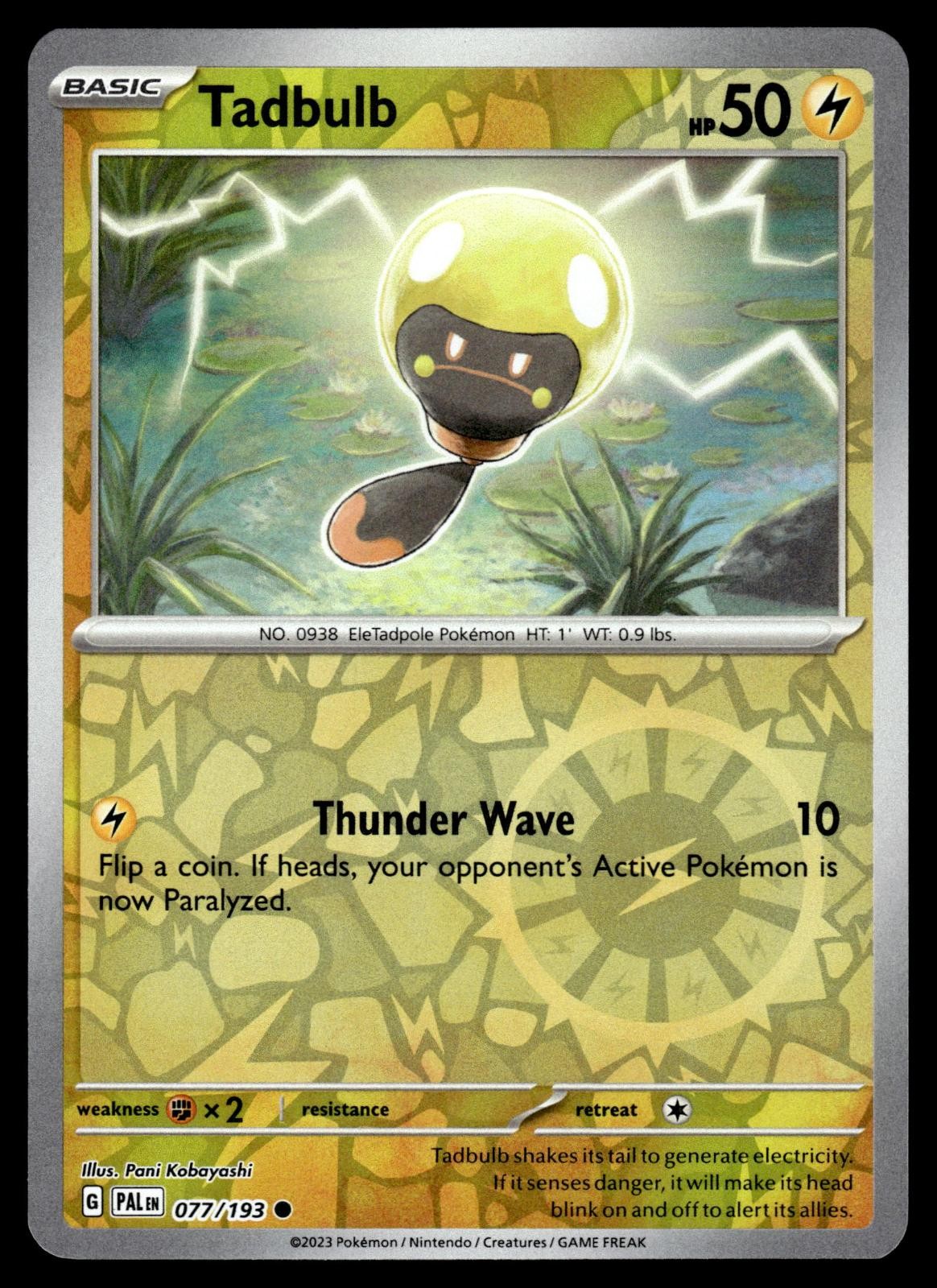 Tadbulb 077/193 Common Paldea Evolved Pokemon Reverse Holo Near Mint