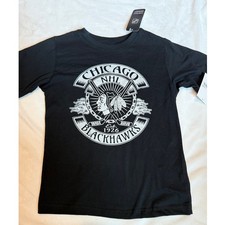NHL Chicago Blackhawks Boys Graphic T-Shirt Black Size S 6/7 9K5BWHDBV-BLA NEW
