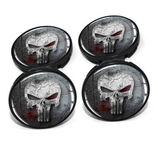 4er Set Nabendeckel 60mm Universal Felgendeckel Auto Felgen DM006 Skull Gray