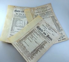 3 x Karta teatralna Teatr Opera KÖNIGSBERG i.Pr. 1840 Plakat teatralny Prusy Wschodnie