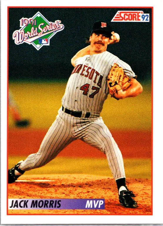 1992 Score Baseball Jack Morris Minnesota Twins Base World Series MVP #798