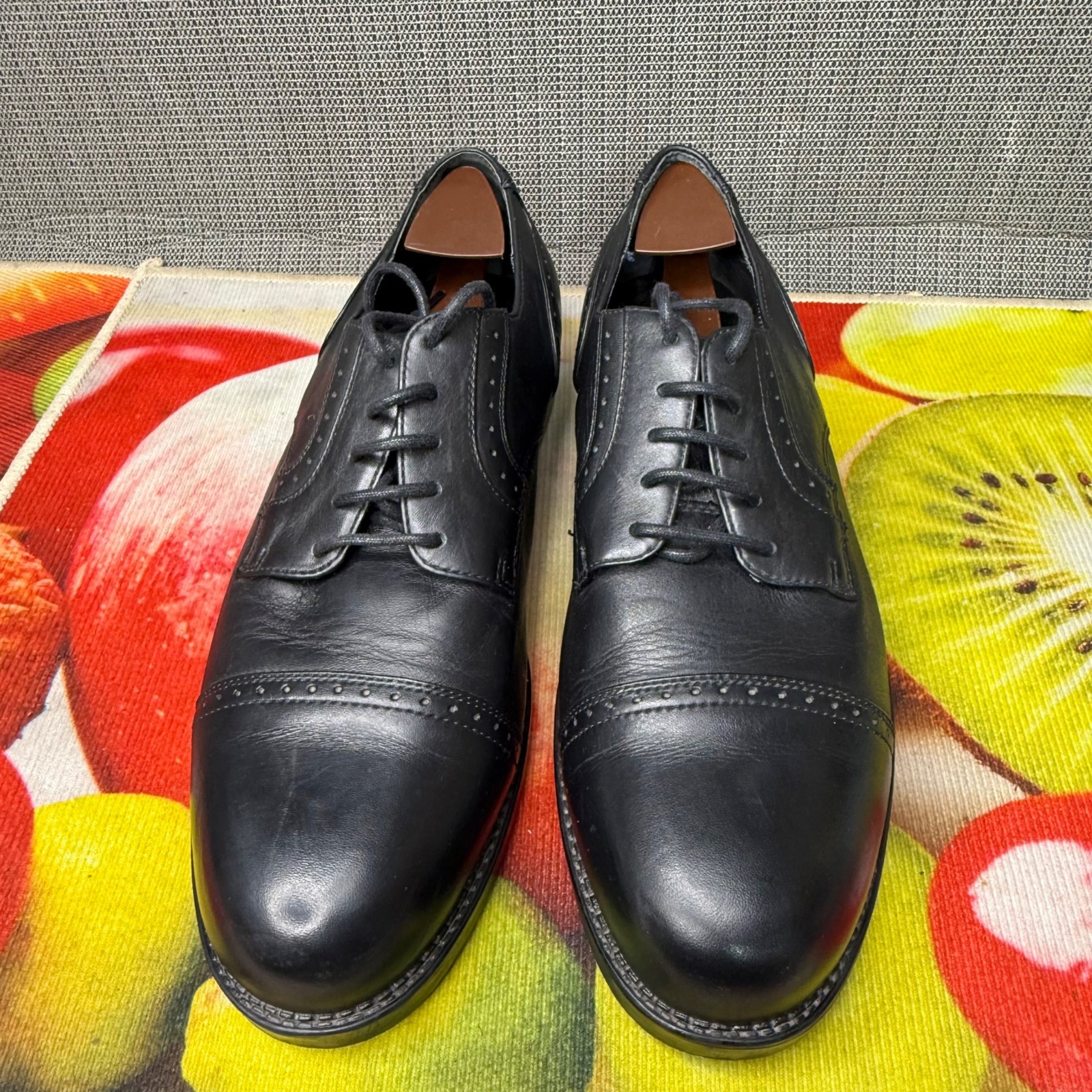 SAOLA Scarpe eleganti Oxford stringate Nunn Bush da uomo taglia 13M in pelle nera con punta a cappuccio