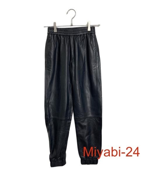ALL SAINTS Lamb Leather Pants Black Women's Jogger Style