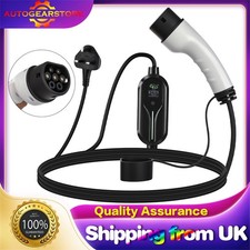 3 Pin Electric Vehicle Car Charger Portable 13A EV Charging Cable Type 2 UK