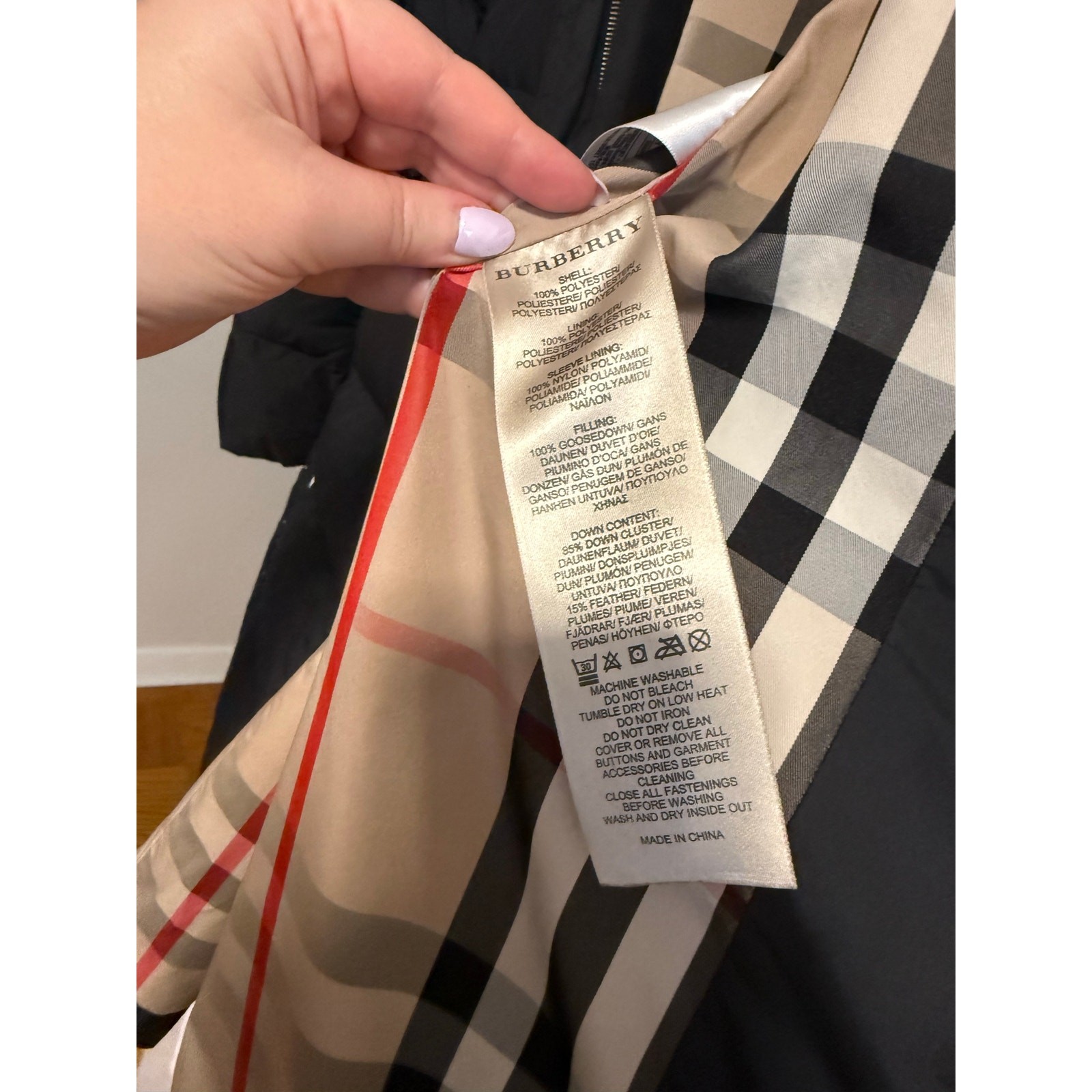 Burberry Vintage Womens Black Down Coat with Belt size XL image 8