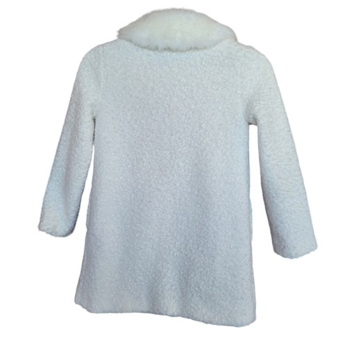 Janie And Jack Cozy Sherpa Coat Girls Size 7-8 Ivory Winter White Coat - Picture 2 of 9