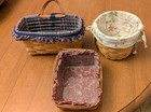 New ListingLot Of 3 Small Longaberger Baskets Cloth & Liner