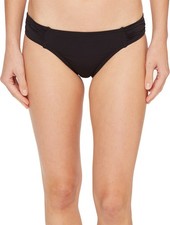 Tommy Bahama Women's Standard Pearl Side-Shirred Hipster Bikini Bottom, Black XS