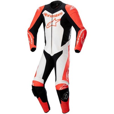 Alpinestars GP Force Lurv Leather Motorcycle Suit - 1 Piece - Neon Red/White/Black 