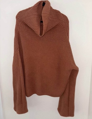 #ad Free People ‘Swim Too Deep’ Brown Oversized Chunky Knit Sweater Size Medium $29.00