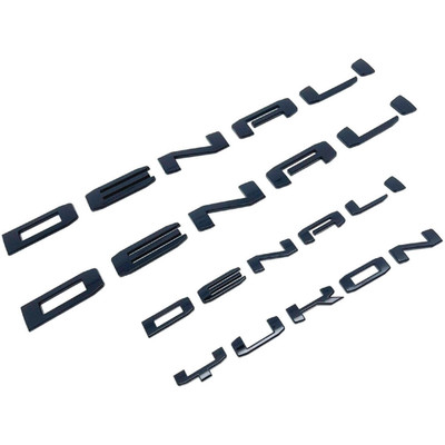 4pcs Door Rear Denali Yukon Emblems Letters for 2022 - 2023 Gloss Black
