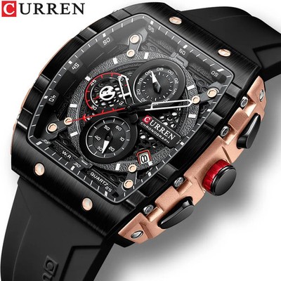 Herren Quarzuhr Wasserdicht Leuchtend Chronograph Armbanduhr
