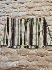 Abercrombie  Fitch Striped Mini Skirt White/Brown Size 4 Cotton Pockets