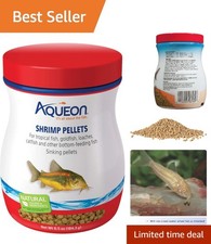 Aqueon Shrimp Pellets - Sinking Food for Tropical Fish  Goldfish, 6.5 Oz