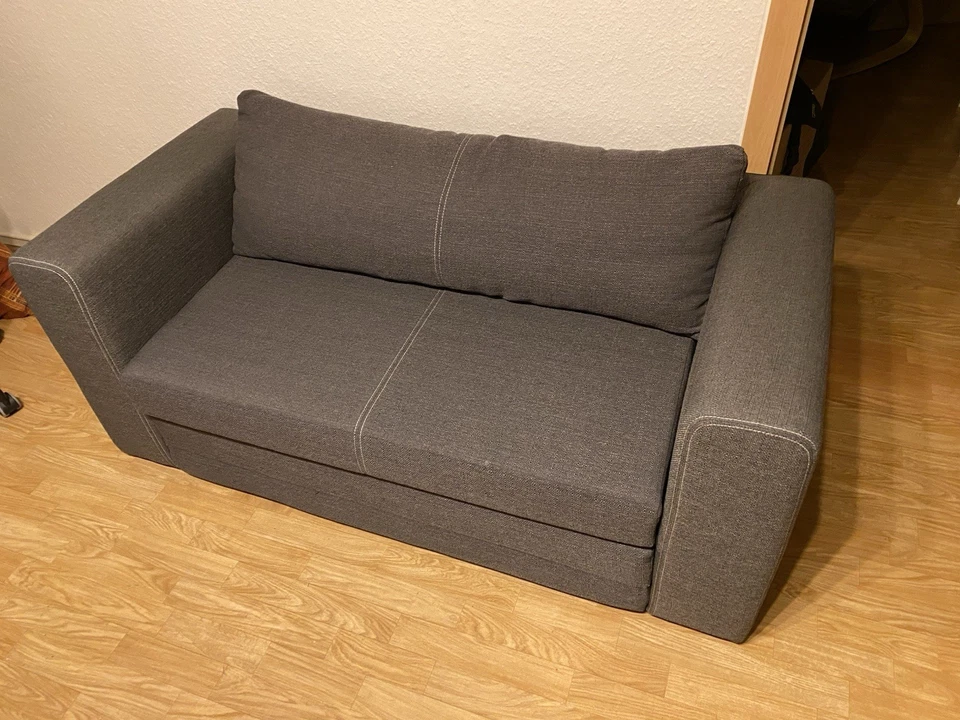 IKEA Sofa 2er Dunkelgrau mit Schlaffunktion 150cm Stoffbezug - Bild 3 von 3