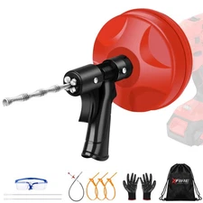 35 FT Drain Snake 2.0 with Double Mode, 10-In-1 Drain Auger for Sink and Drain U