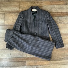 80s VTG Peabody House Wool Blend Pinstripe Skirt Suit Women's Sz 5/6 Korea 42B6