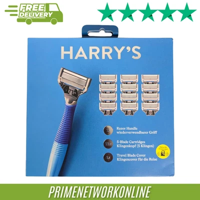 Harry's Truman Razor Set Handle + 13 Blades Travel Blade Cover 100% NEW ⭐⭐⭐⭐⭐