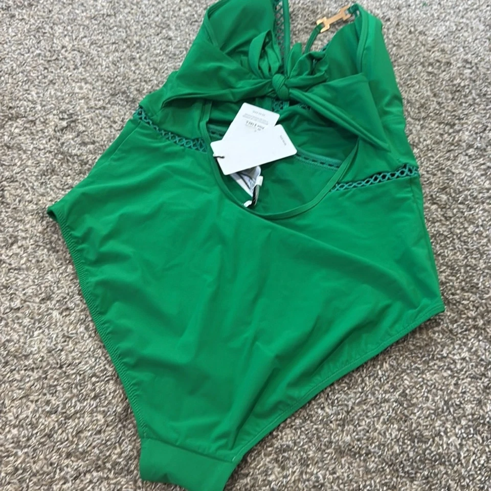 Traje de baño Reiss Rita Halter de una pieza verde 10 NUEVO Foto 4 de 4