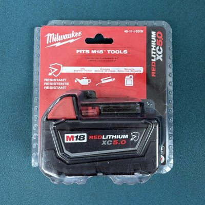 Milwaukee M18 REDLITHIUM XC5.0 18V 5.0Ah Li-Ion Battery Pack Black