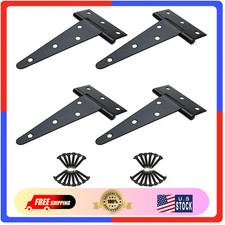6 Inch T Strap Hinges Heavy Duty Rustproof Gate Shed Door Hinges Black 4 Pack