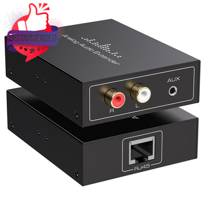 Analog Audio Extender Rca 3.5mm Stereo Over Ethernet Lan Single Cat5e/6 Cable
