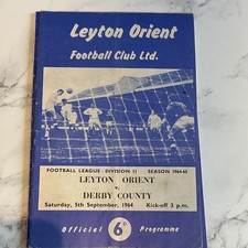 Leyton Orient v Derby County Football Programme Division 2 5 Sept 1964