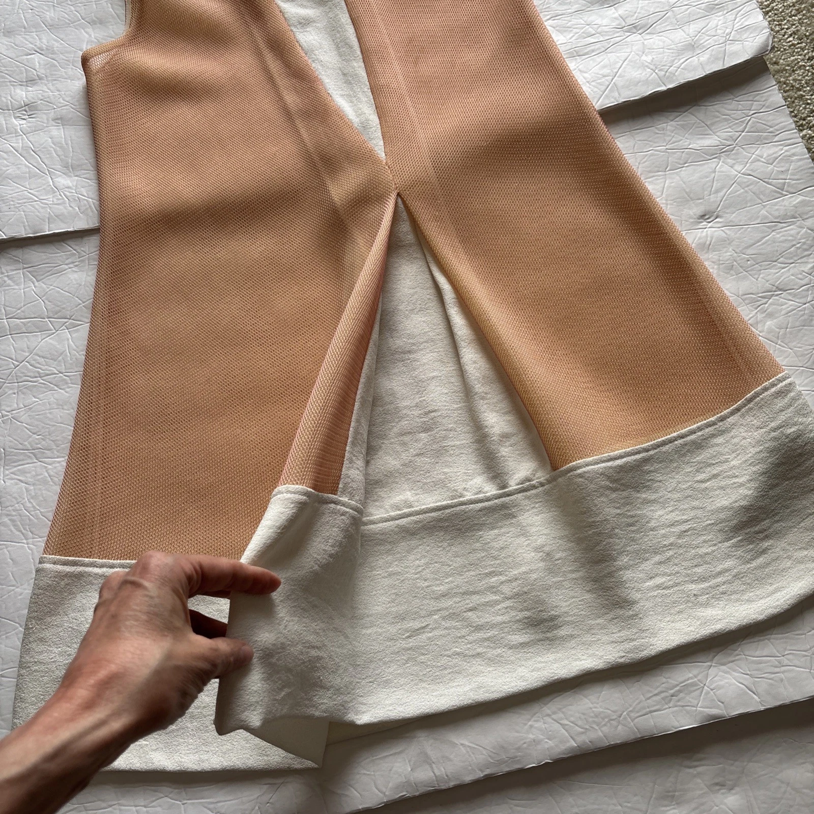 VETEMENTS Abito donna 3.1 Phillip Lim rete pesca linea A taglia 2 cambio astratto *no slip