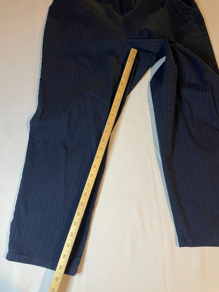 Just My Size JMS Dress Pants Womens Size 1X/16W Blue Pinstriped Trousers Career - Image 2 of 4