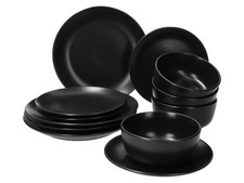 SANSIBAR Geschirr-Set, 12-teilig (Schwarz) - B-Ware sehr gut