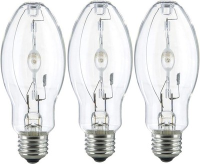 (3 Pack) MH100/U/MED 100W Metal Halide Bulb ED17 Medium Base Clear 