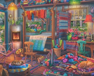 Jigsaw Puzzle Weaver's Cottage by Springbok 1000 Piece Made in USA