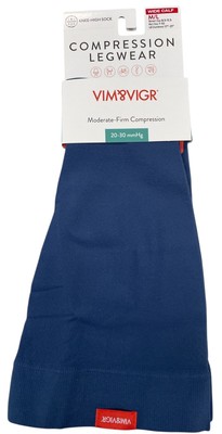 VIM&VIGR Open Toe Knee High Compression Socks Wide Calf M/L 20-30 mmHg New