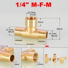 Brass BSP T-Shape Pipe Fittings Equal Male Female Thread Tee Connector Adapters