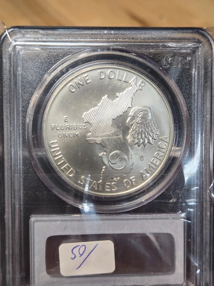 1991-D Korea Commemorative Silver Dollar - PCGS MS 70 - Image 2 of 2